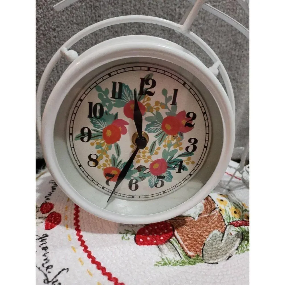 Table Bike‎ Clock Desk Clock Desktop Metal Clock for Office Bedroom Silent